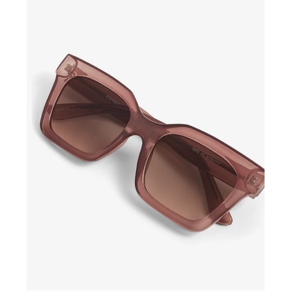 Express Clear Mauve Square Frame Sunglasses main image 9